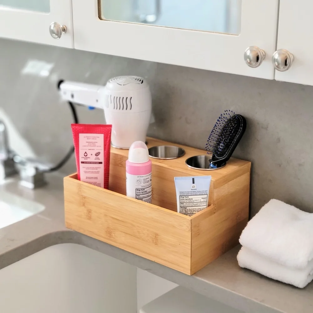 Brand new Bamboo Hair accessory Organizer for countertop or wall mounted